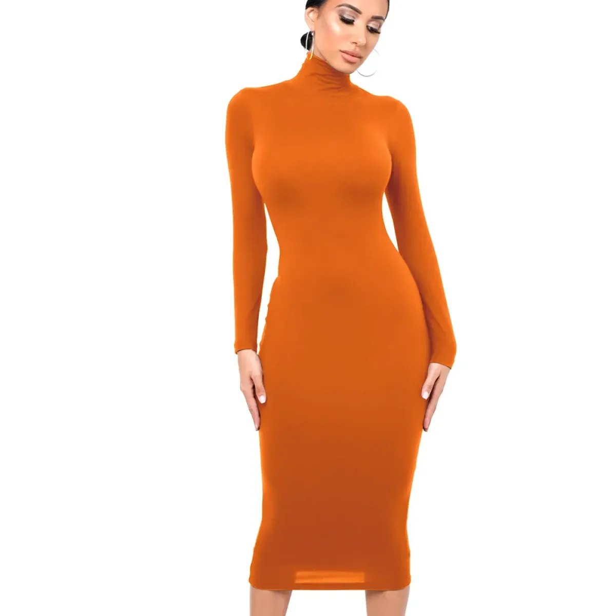 Gothic Turtleneck Bodycon Dress - All Dresses - bodycon - 4