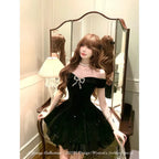 Gothic Velvet Bow Dress - All Dresses - Dresses - 2