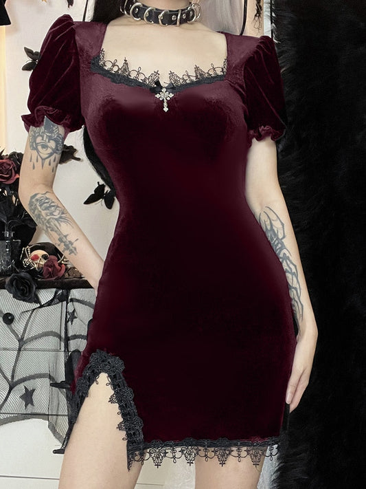 Gothic Velvet Dress - All Dresses - Dresses - 1 - 2024