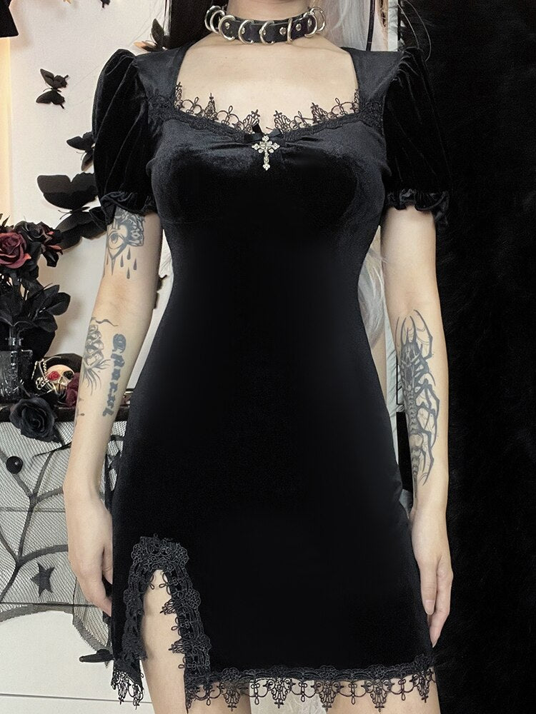 Gothic Velvet Dress - Black / L - All Dresses - Dresses - 17 - 2024