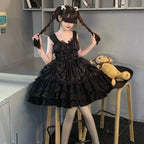 Gothic Victorian Lolita Dress - Punk Lace & Bow - All Dresses - 11