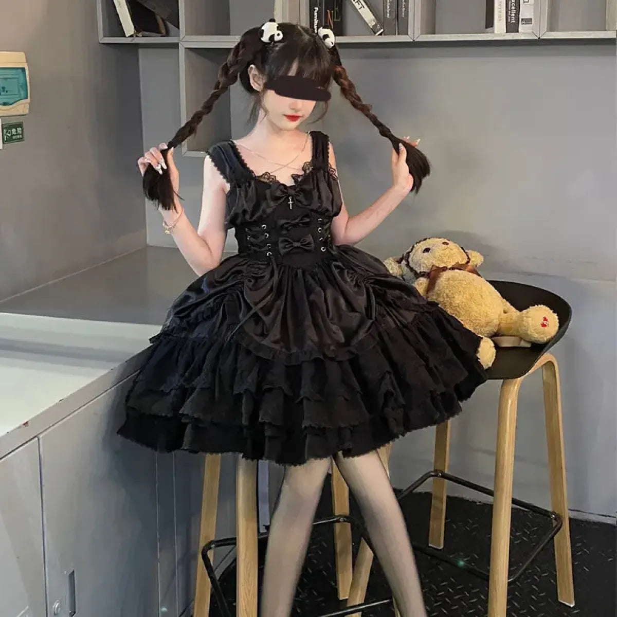 Gothic Victorian Lolita Dress - Punk Lace & Bow - All Dresses - 11