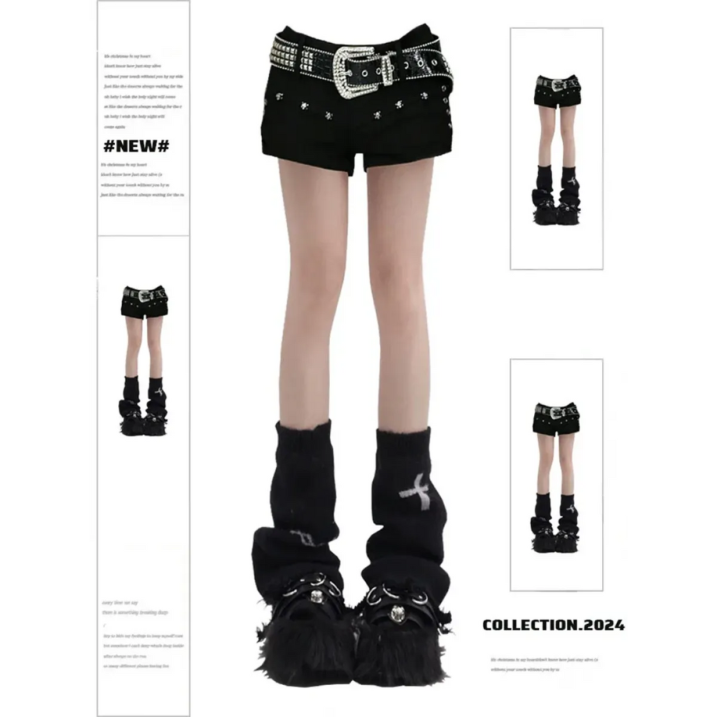 Gothic Y2K Denim Shorts – High Waist Harajuku Emo Style - Shorts - Shorts - 1