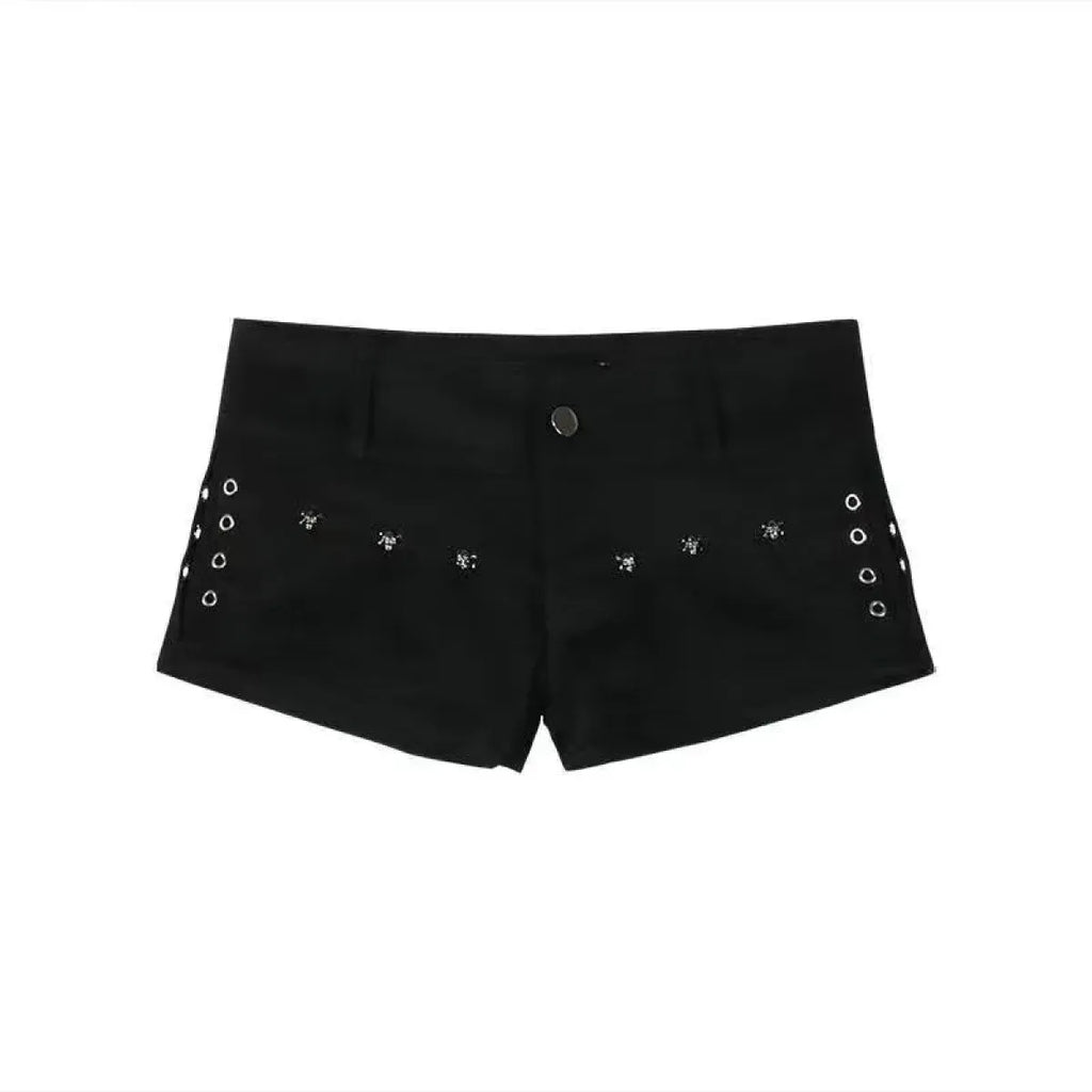 Gothic Y2K Denim Shorts – High Waist Harajuku Emo Style - Shorts - Shorts - 5