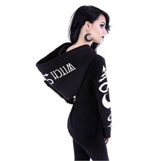 Women’s Gothic Zipper Hoodie - Women’s Clothing & Accessories - Shirts & Tops - 1 - 2024