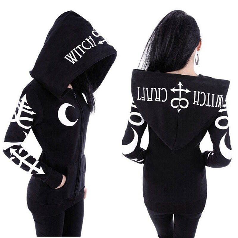 Women’s Gothic Zipper Hoodie - Women’s Clothing & Accessories - Shirts & Tops - 7 - 2024