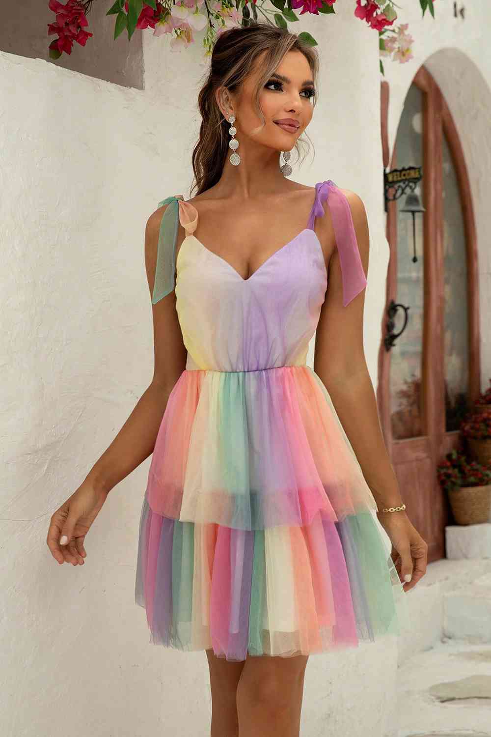 Gradient Tie-Shoulder Layered Dress - All Dresses - Dresses - 3 - 2024