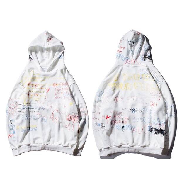 Hip Hop Graffiti Hoodie - White / M - Hoodies & Sweatshirts - Shirts & Tops - 15 - 2024