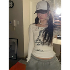 Graffiti Letter Print Crop Top: Y2K Aesthetic - Women’s Clothing & Accessories - 3