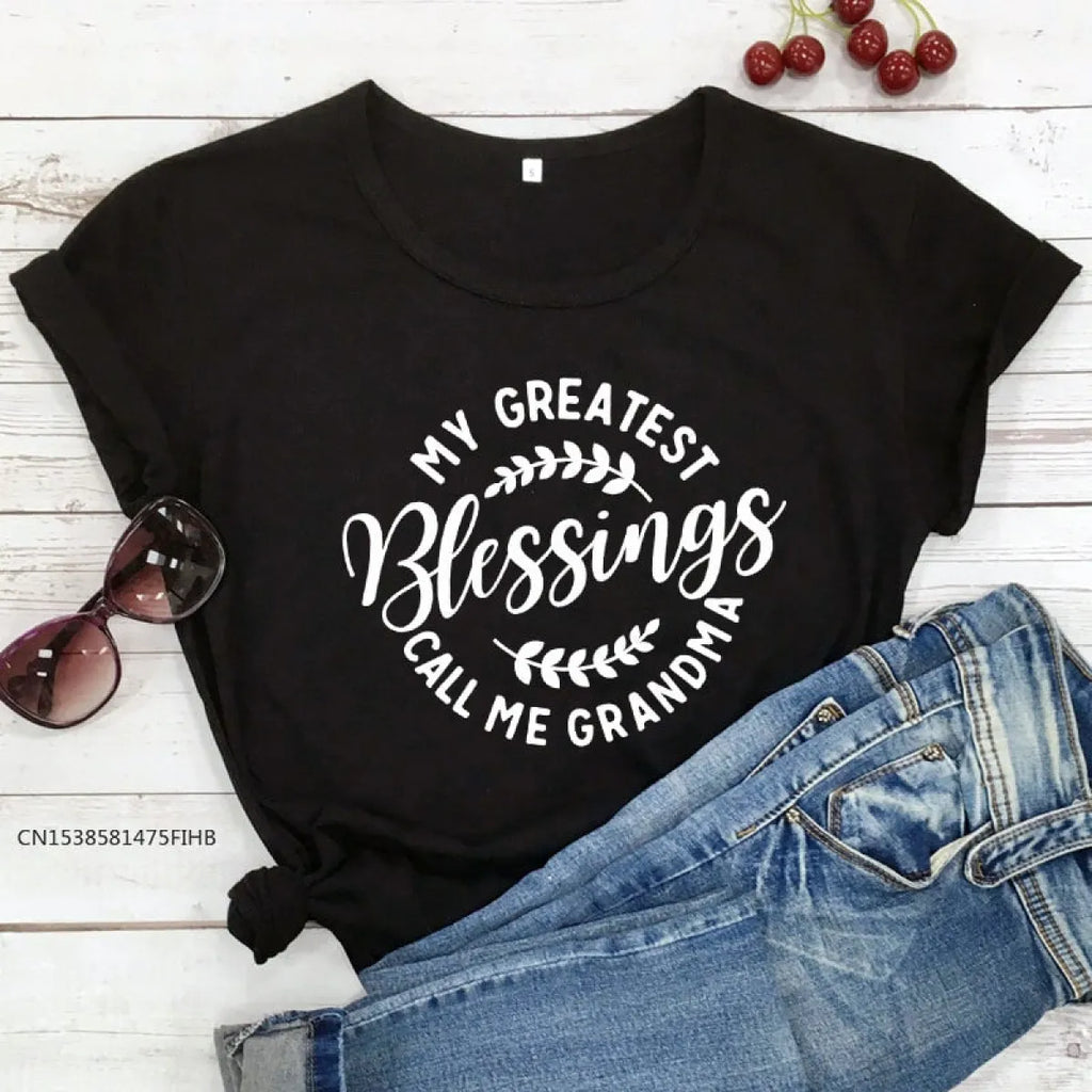 My Greatest Blessings Call Me Grandma T-Shirt - T-Shirts - 14