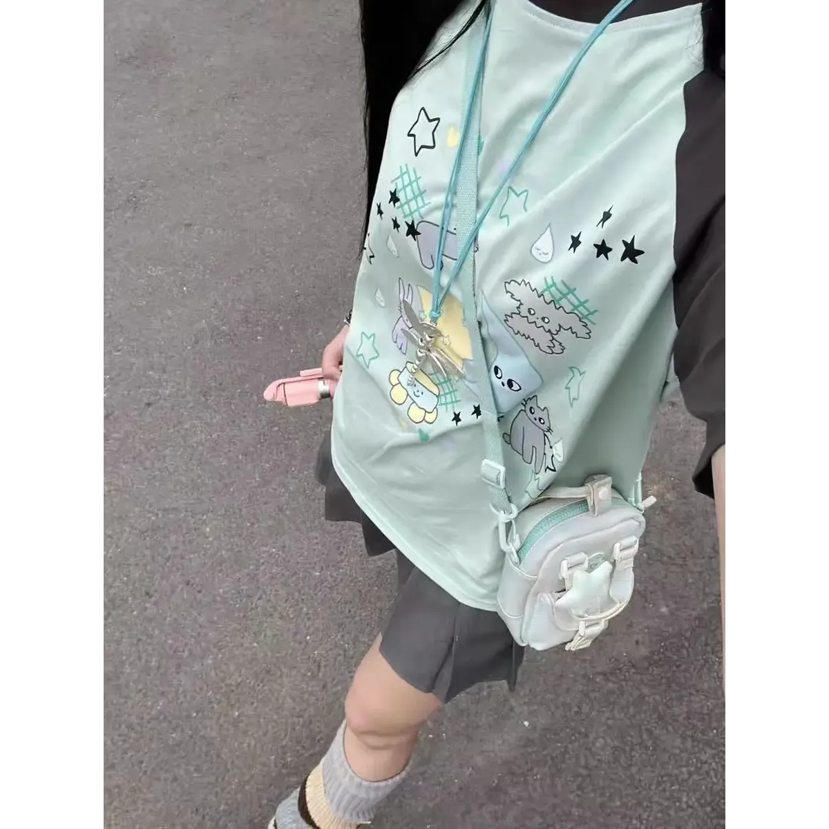 Graphic Print Casual T-Shirt - T-Shirts - Short - Round - Women T-shirts - 9