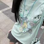 Graphic Print Casual T-Shirt - T-Shirts - Short - Round - Women T-shirts - 6