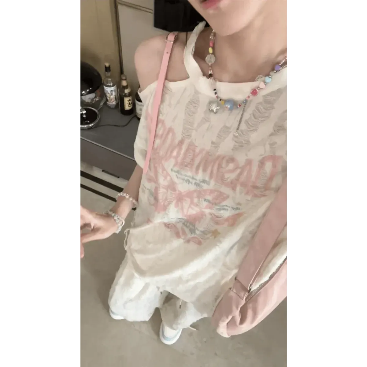 Graphic Print Y2K T-Shirt – Harajuku Vintage Aesthetic - T-Shirts - Short - Asymmetric - T-Shirts - 3