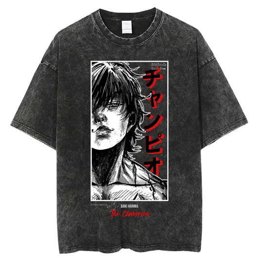 Grappler Baki Hanma T-shirt - Unisex Harajuku Streetwear Fashion - Dark Gray / XXXL - T-Shirts - Shirts & Tops - 1