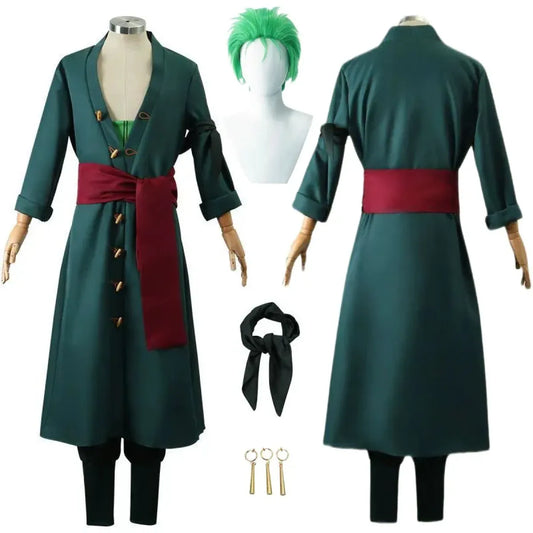 Zoro Anime Cosplay Costume Set with Wig & Accessories - Anime - Cosplay - 1