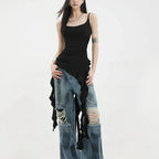Grunge Asymmetrical Ruffle Tank Top - Tops - Tank Tops - 3