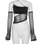 Grunge Cut Out Mesh Crop Top - Women’s Clothing & Accessories - 5