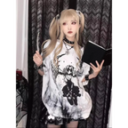 Grunge Gothic Cartoon Print T-Shirt - T-Shirts - 1