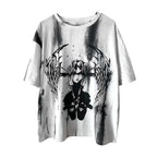 Grunge Gothic Cartoon Print T-Shirt - T-Shirts - 6