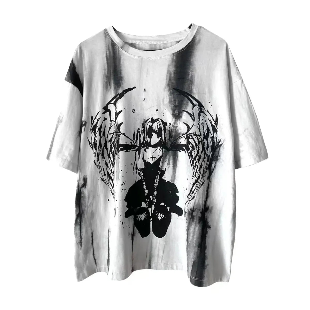 Grunge Gothic Cartoon Print T-Shirt - T-Shirts - 7