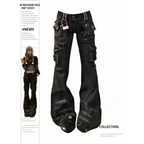 Grunge Harajuku Y2K Cargo Jeans – Cyberpunk Gyaru Pants - Bottoms - Women’s Jeans - 2
