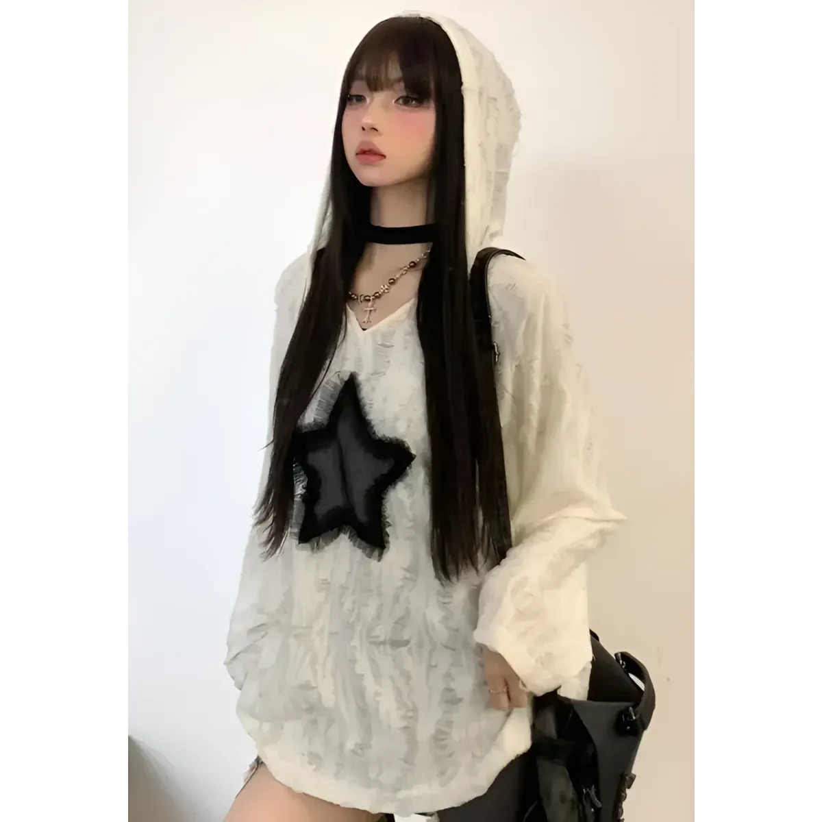 Grunge Star Print Distressed T-Shirt - T-Shirts - 6