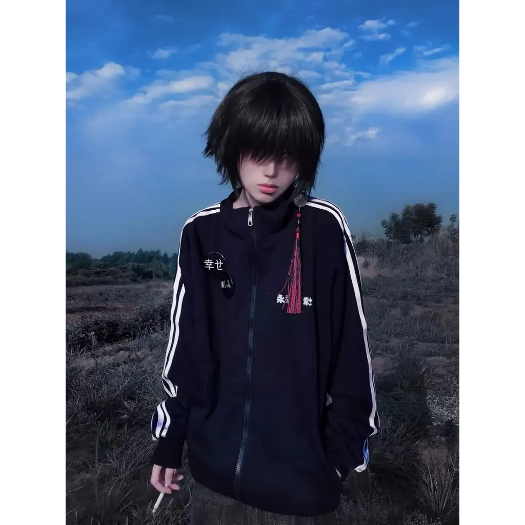 Grunge Streetwear Zipper Hoodie - Women’s Clothing & Accessories - Women’s Hoodies - 11