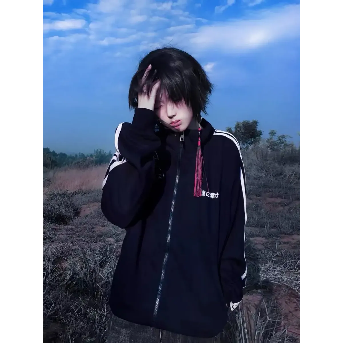 Grunge Streetwear Zipper Hoodie - Women’s Clothing & Accessories - Women’s Hoodies - 12