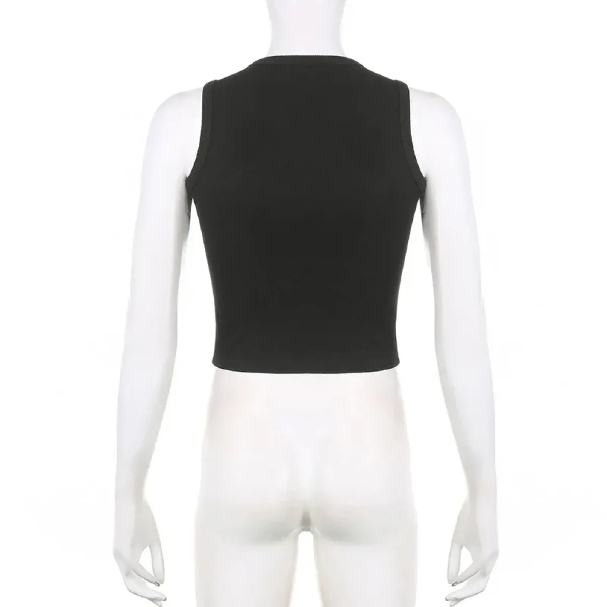 Guitar Print Tank Top - Ribbed Grunge Crop Top - Women’s Clothing & Accessories - 25