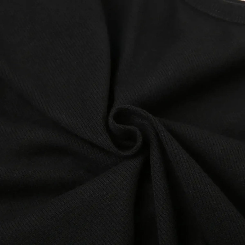 Guitar Print Tank Top - Ribbed Grunge Crop Top - Women’s Clothing & Accessories - 34