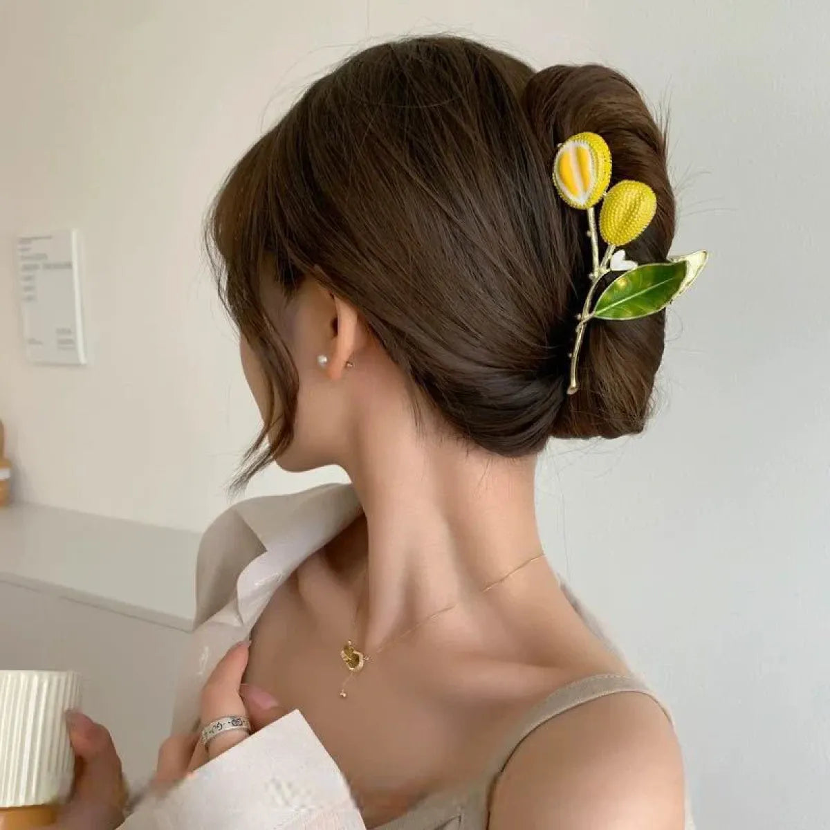 Green Metal Durian Hair Clip - Accessories - Hair Accessories - 4