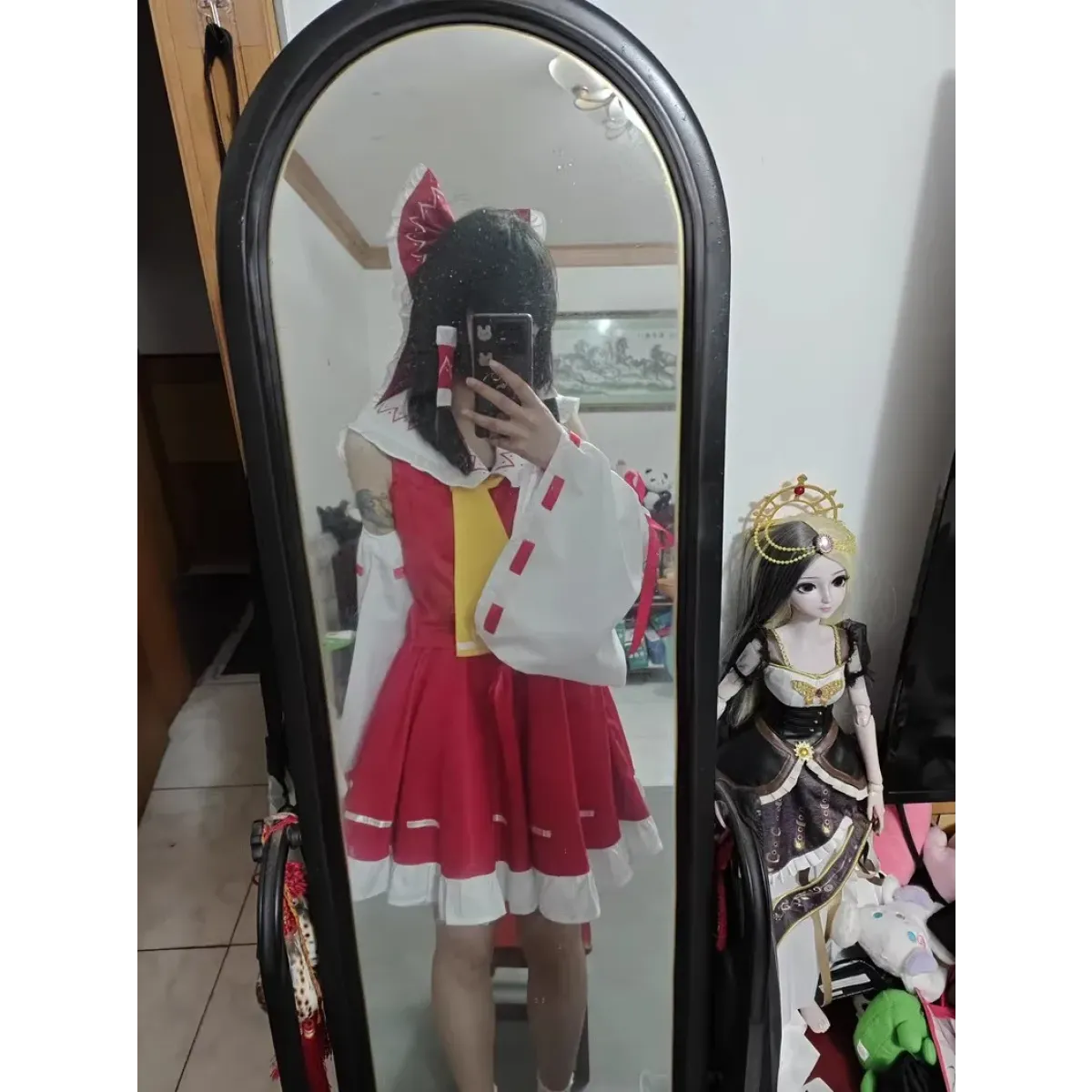 Hakurei Reimu Touhou Cosplay Costume Set with Wig - Dresses - Cosplay - 6