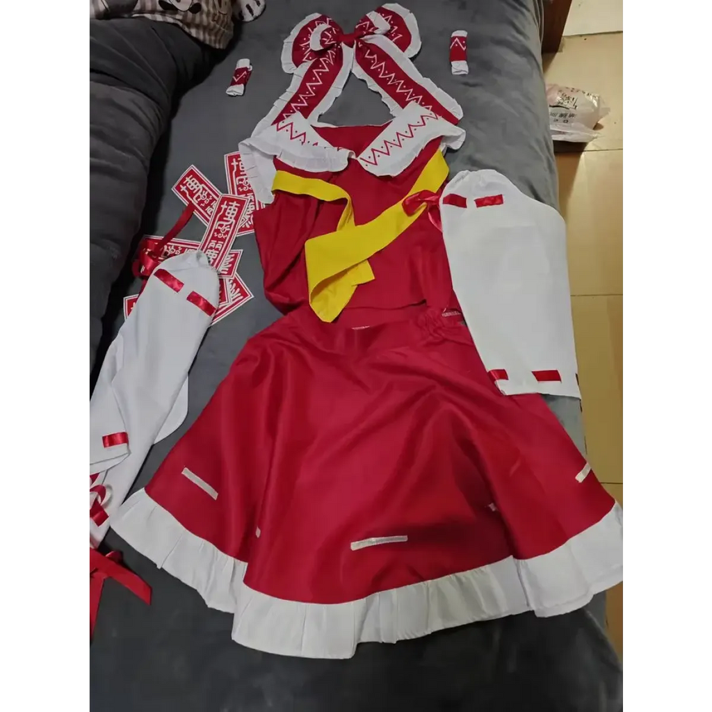 Hakurei Reimu Touhou Cosplay Costume Set with Wig - Dresses - Cosplay - 7