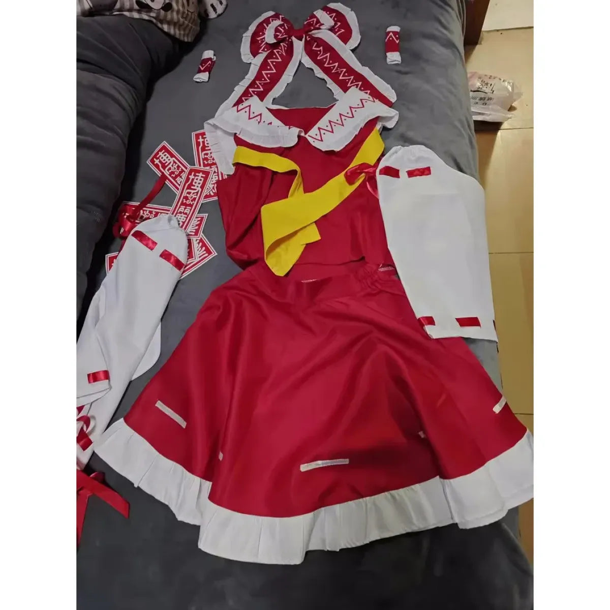 Hakurei Reimu Touhou Cosplay Costume Set with Wig - Dresses - Cosplay - 9