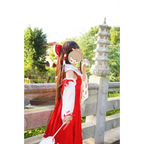 Hakurei Reimu Touhou Cosplay Costume Set with Wig - Dresses - Cosplay - 2