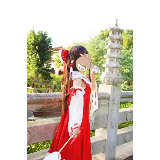 Hakurei Reimu Touhou Cosplay Costume Set with Wig - Dresses - Cosplay - 2