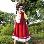Hakurei Reimu Touhou Cosplay Costume Set with Wig - Dresses - Cosplay - 1