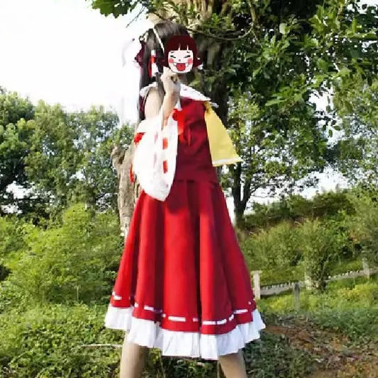 Hakurei Reimu Touhou Cosplay Costume Set with Wig - Dresses - Cosplay - 1