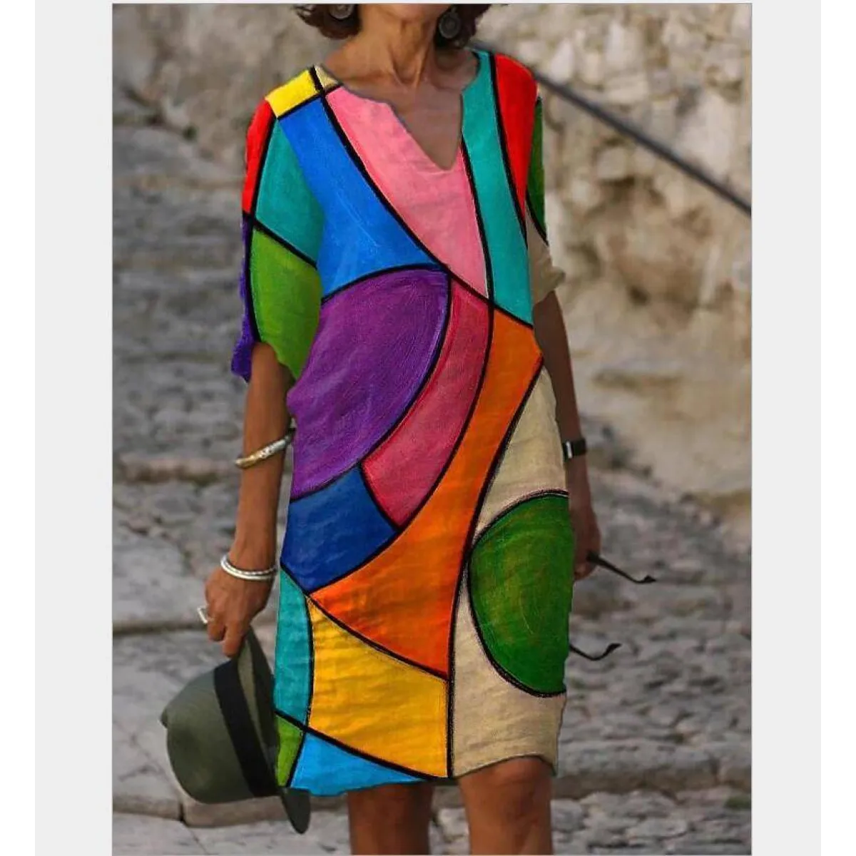 Half-Sleeved Summer Dress - All Dresses - 1