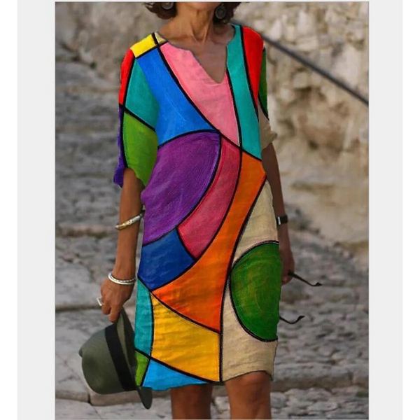 Half-Sleeved Summer Dress - All Dresses - 1