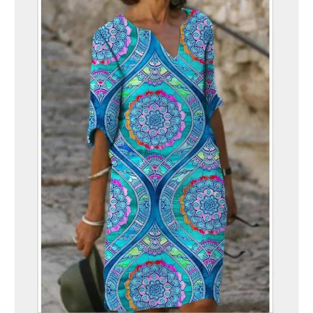 Half-Sleeved Summer Dress - All Dresses - 15