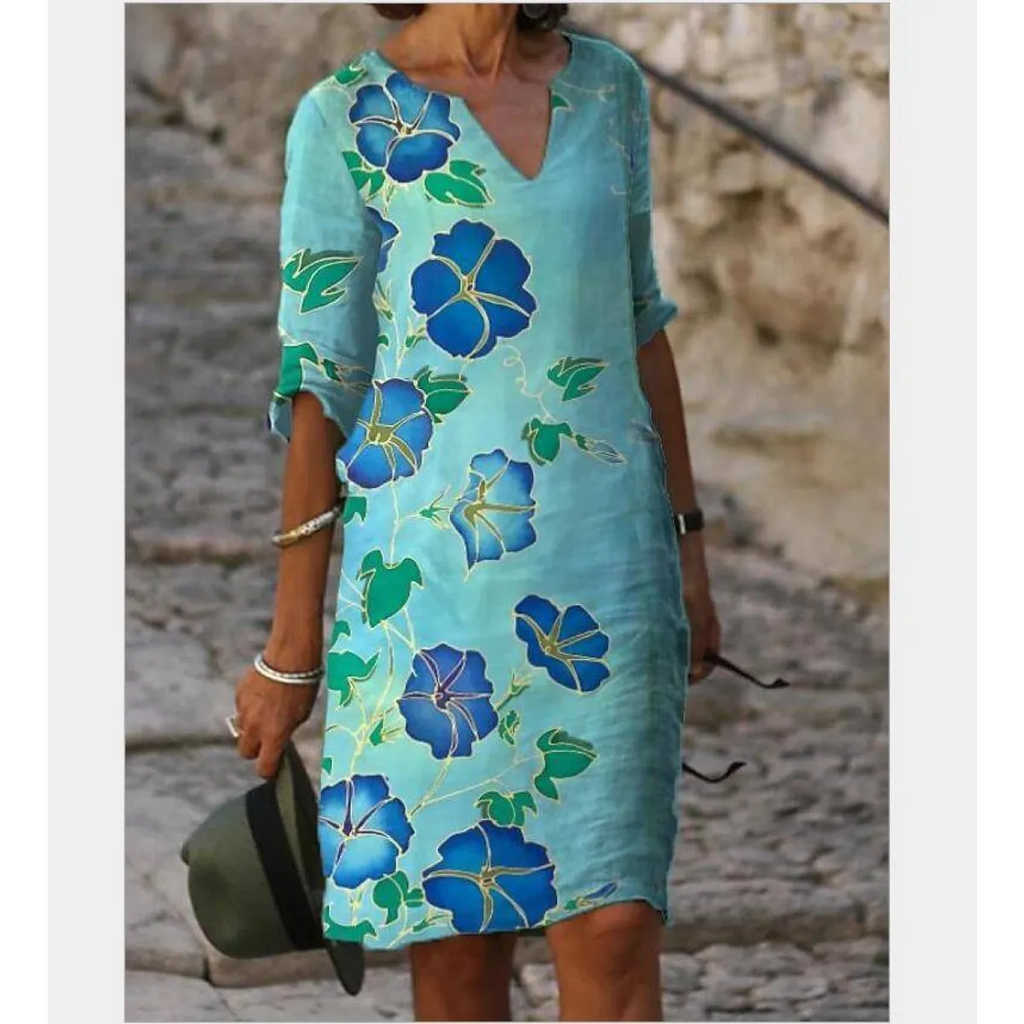 Half-Sleeved Summer Dress - All Dresses - 19