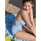 OIINAA Striped Bow Halter Bikini Set - Swimsuits - Swimsuit / Bikini / One-Piece Swimwear - 3