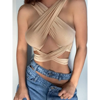 Harajuku Strappy Halter Crop Top - Women’s Clothing & Accessories - Tops - 2