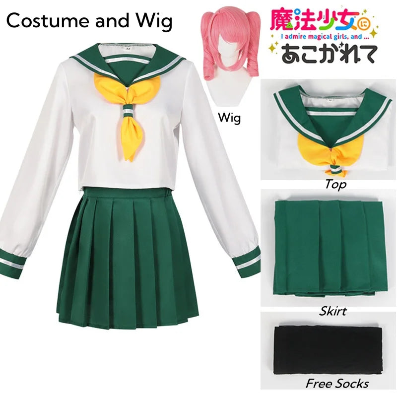 Mahou Shoujo Hanabishi Haruka Cosplay – JK Sailor Uniform with Wig Set - S / Hanabishi All Set - Anime - Dance