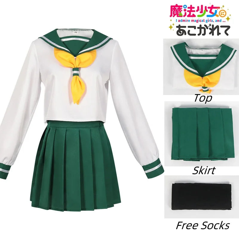 Mahou Shoujo Hanabishi Haruka Cosplay – JK Sailor Uniform with Wig Set - S / Araga Costume - Anime - Dance Dresses