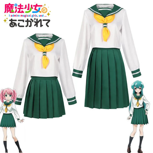 Mahou Shoujo Hanabishi Haruka Cosplay – JK Sailor Uniform with Wig Set - Anime - Dance Dresses Skirts & Costumes