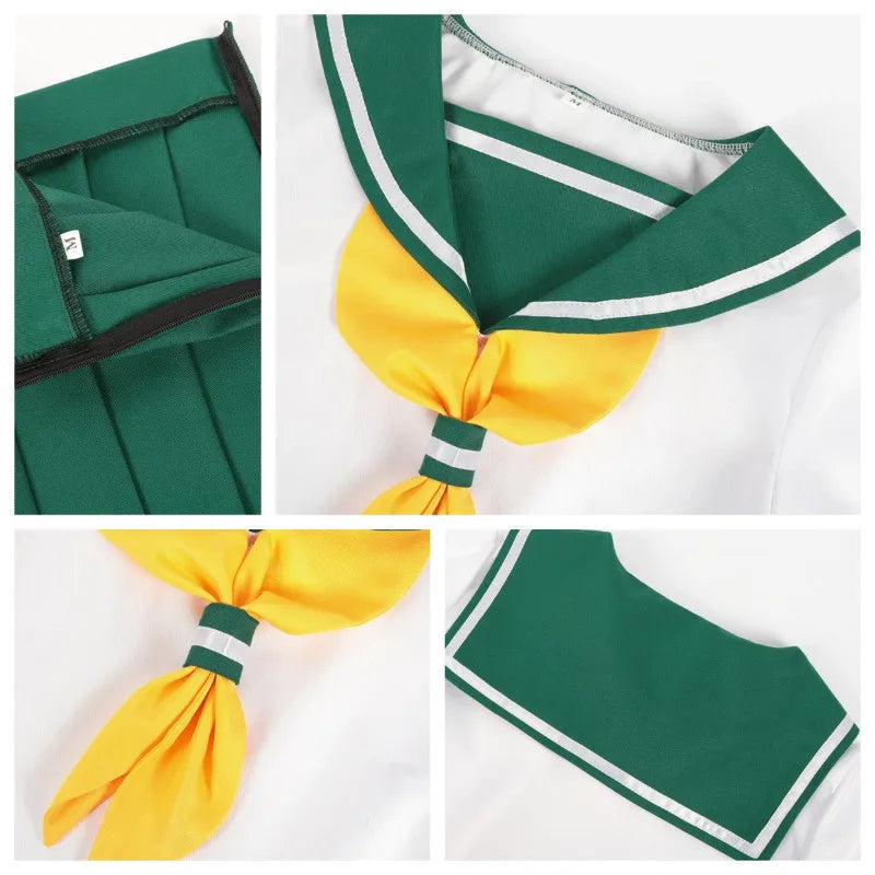 Mahou Shoujo Hanabishi Haruka Cosplay – JK Sailor Uniform with Wig Set - Anime - Dance Dresses Skirts & Costumes