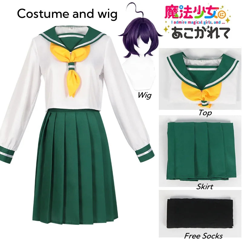 Mahou Shoujo Hanabishi Haruka Cosplay – JK Sailor Uniform with Wig Set - S / Hiiragi All Set - Anime - Dance Dresses