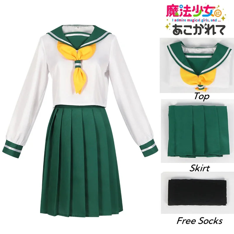 Mahou Shoujo Hanabishi Haruka Cosplay – JK Sailor Uniform with Wig Set - S / Hiiragi Costume - Anime - Dance Dresses